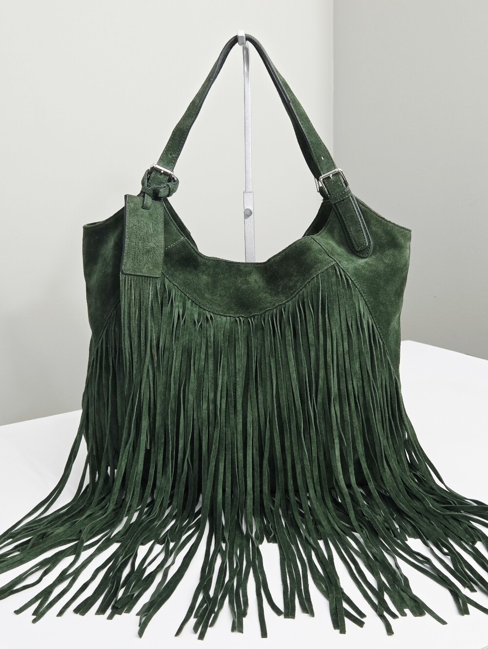 RALPH LAUREN COLLECTION SUEDE FRINGE HOBO BAG